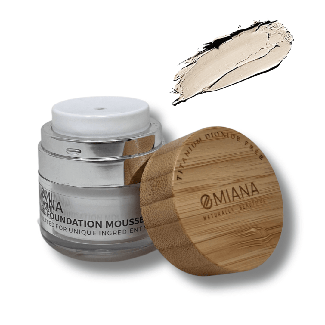 Omiana Beauty Foundation True Porcelain Longwear Liquid Foundation Mousse - No Mica, No Titanium Dioxide, & More!